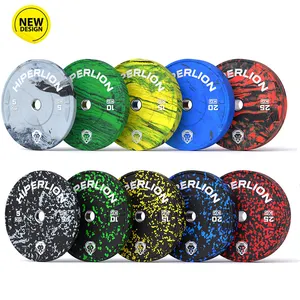 2022 20 Kg 10Kg Lb Đốm Fleck Tiêu Chuẩn Trọng Lượng Nâng Barbell Crumb 45 Tập Thể Dục Bumper Cao Su Bọc Trọng Lượng Tấm