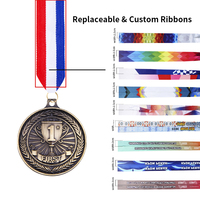 Médailles en métal à motif de conception personnalisé avec lettre et motif de trophée Médaille de couleurs vintage Rubans personnalisés Médaille sportive