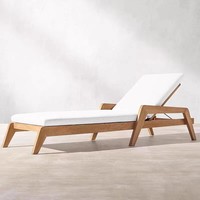 Chaise longue de jardin en teck massif de style nordique, mobilier de jardin design, chaise de piscine mobile résistante à la décomposition, chaise de plage pour patio