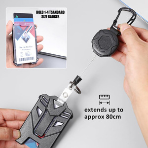 Cordon hexagonal en acier épaissi, facile à tirer, pour sac à dos de montagne, porte-clés extérieur, noir avec sangle détachable. - Product Image 4