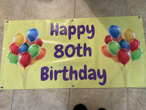 Bannière en <span class=keywords><strong>vinyle</strong></span> personnalisée pliable et imperméable avec logo pour fête d'anniversaire, promotion commerciale, publicité extérieure - Product Image 1