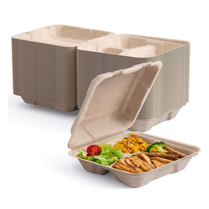 Envases de Comida para Llevar Desechables Biodegradables y Compostables 100%, Ecológicos y a Precio Económico, Tipo Concha - Product Image 1