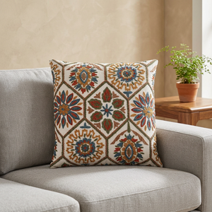 Housse de coussin en coton carré fait à la main Suzani brodé coussin décoratif pour la maison ou l'hôtel pour la décoration de l'hôpital - Product Image 2