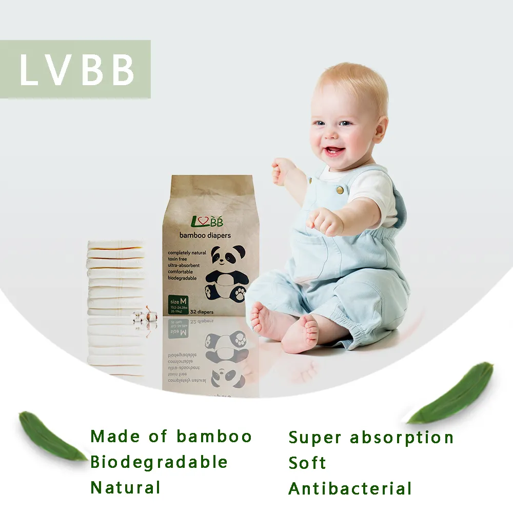 Eco-friendly biodegradable A grade quality mother's first choice bamboo organic disposable baby diapers