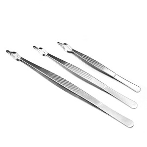 Stainless Steel Tweezers 20cm 25cm 30cm Round Tip Industrial Lab Equipment For Science Experiments And Teaching Use - Product Image 1