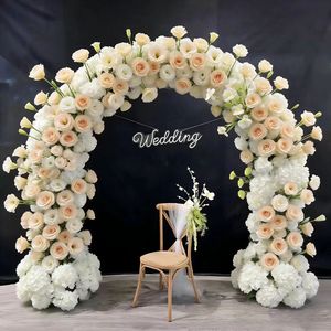 Arche florale artificielle blanche pour mariage, décoration d'arche de fleurs, arrangement floral - Product Image 5
