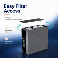 Système de filtration d'eau par osmose inverse électrique en plastique 100-800 GPD, purificateur RO 5 étapes avec robinet intelligent et auto-nettoyant pour usage domestique