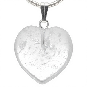 Collier Pendentif Cœur en Cristal de Quartz Transparent Classique, Accessoires Cadeaux, Pendentifs DIY en Pierres Précieuses - Grande Vente - Product Image 4