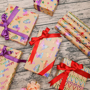 Custom 80g Luxury Hot Stamping Custom Birthday Party 43*300 cm <b>Christmas</b> Gift Packaging Cosmetic Box Wrapping Paper - Product Image 3