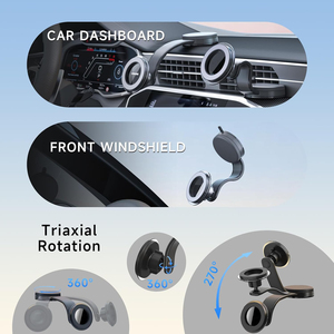 Soporte de Teléfono para Auto de Aleación de Aluminio Premium con Bloqueo de Liberación Fácil y Rotación de 360° °   Soporte Giratorio para Teléfono Inteligente, Soporte Magnético para Parabrisas de Coche - Product Image 5