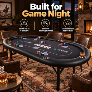 <span class=keywords><strong>Tavolo</strong></span> da Poker <span class=keywords><strong>Pieghevole</strong></span> Ovale <span class=keywords><strong>Multigioco</strong></span> per 8 Giocatori - Product Image 3