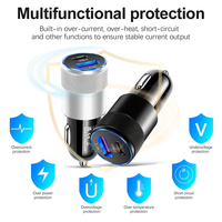 Nouveauté Chargeur de voiture USB 3.1A + Type-C ABS avec charge rapide PD pour téléphone portable et écouteurs - Adaptateur de téléphone de voiture multifonction