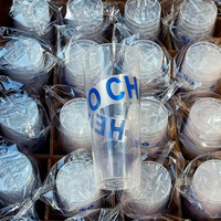 Gobelet en plastique PP rond givré jetable de 500 ml et 700 ml avec logo personnalisé imprimé pour thé à bulles, jus, vin, soda