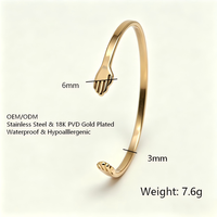 Fashion Jewelry Bracelets Bangles Stainless Steel PVD Gold Plated Waterproof Couple Stackable Hug Hand Cuff Bracelet for Women