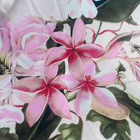 Échantillon gratuit Offres Spéciales 50D polyester personnalisé pas cher impression numérique stretch blanc floral satin tissu