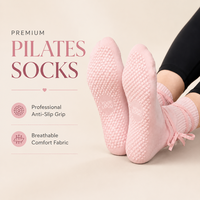Chaussettes de Pilates à logo personnalisé, à lanières, tricotées, antidérapantes, respirantes, écologiques, pour le yoga, le Pilates, la barre et le fitness
