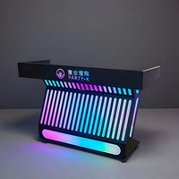 Meuble de bar moderne avec miroir infini et LED, console DJ éclairée en acrylique pour discothèques, soirées KTV, bars à domicile et salles à manger