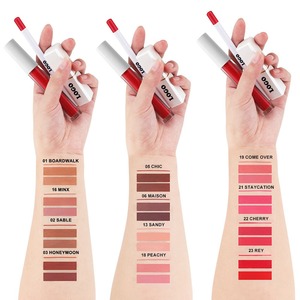 <span class=keywords><strong>Rossetto</strong></span> Opaco Morbido All'Ingrosso in Tonalità Nude Rosse di Tendenza, Vegano e Cruelty-Free, Kit <span class=keywords><strong>Rossetto</strong></span> Opaco 3 in 1 Impermeabile con Matita Labbra - Product Image 3