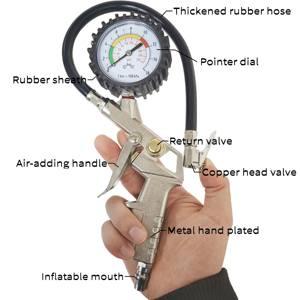 Endüstriyel pnömatik dijital kadran basınç göstergesi (220 PSI) -araçlar için enflasyon/deflasyon fonksiyonu ile lastik basınç tabancası - Product Image 6