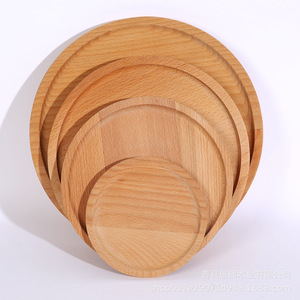 Wooden Round <b>Tray</b> Beech Wood 14 20 24 28 Cm Household Serving Plate For <b>Tea</b> Coffee Dessert Baking - Product Image 5