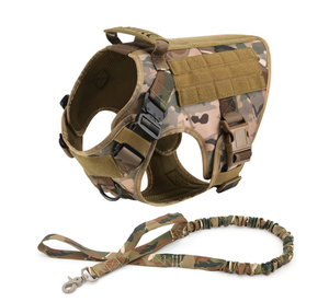 1000D Nylon Dog Training Harness Set Quick Release Tactical Dog Vest com Lace Decoração Soft Padding Handle-por Fabricante - Product Image 2