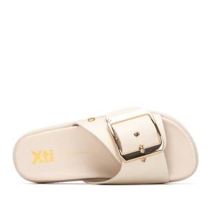 Xti Women's Beige <b>Slide</b> Sandals 39mm Heel 3 Cm Comfortable Flat <b>Slip</b>-On Shoes For Summer Wear - Product Image 5
