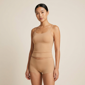 <b>Women's</b> Light Camel Seamless Boyshort, One-Piece Bare-Skin Feel Laser-Cut, Everyday Comfort - Product Image 3
