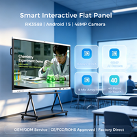 Tableau blanc intelligent à fonctionnalités IA de 65, 75 et 86 pouces, certifié EDLA, écran plat interactif avec Android 15 et 16 pour l'éducation, les écoles et les bureaux