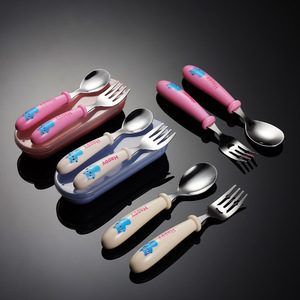 Ustensiles pour tout-petits en acier inoxydable, fourchettes et cuillères pour bébé, sans BPA, écologiques, faciles à nettoyer, finition miroir - Product Image 1