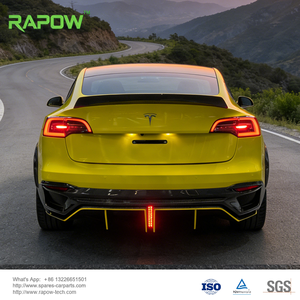 Kit carrosserie complet en fibre de carbone RAPOW pour <span class=keywords><strong>Tesla</strong></span> <span class=keywords><strong>Model</strong></span> 3 : Lame avant, becquet arrière, jupes latérales, diffuseur de pare-chocs - Product Image 6