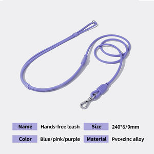 Laisse de chien portable en PVC avec distributeur de sacs à déjections, sangle réfléchissante, poignée confortable, écologique, design simple et tendance pour la promenade des chiens - Product Image 3