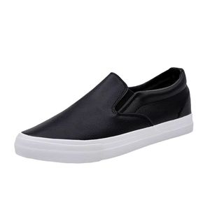 Zapatos casuales de primavera para hombre, estilo slip-on, para trabajo, estudiantes, color blanco, resistentes al desgaste, suela gruesa, color sólido, estilo para caminar en pareja. - Product Image 5