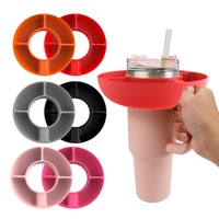 Sevimli kullanımlık silikon aperatif kasesi için 40oz Stanley kupası aksesuarları silikon aperatif yüzük tablası Stanley Tumbler için