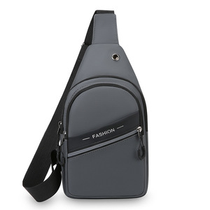 Bolso de pecho para hombre a la moda, bolso cruzado multifuncional con revestimiento de PU para viajes de negocios, azul oscuro, negro, gris, verde militar - Product Image 2