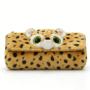 Étui à crayons personnalisé en peluche guépard avec fermeture éclair, rembourrage en coton PP pour Halloween, unisexe, 0-24 mois, 11CM-30CM, en peluche - Product Image 3