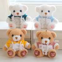 Porte-clés ours en peluche personnalisé avec logo, mignon, vêtu, pendentif de sac doux, cadeau promotionnel