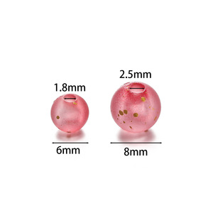 Acrylic Round <b>Beads</b> With Gold Flecks For Jewelry Making DIY Accessories Box Pack 12 Colors 8mm Sweet Style - Product Image 2