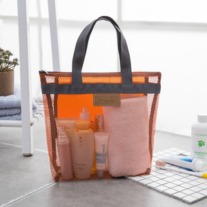 Listagem do Novo Toiletry Wash Bag Travel Organizer Maquiagem Saco De Armazenamento Em Relevo Logo Tote Toilet Mesh Beach Bag Eco - Product Image 1