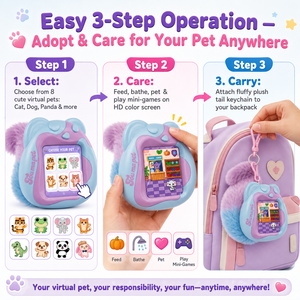 Mini animal de compagnie électronique virtuel avec écran couleur, jeu portable <span class=keywords><strong>Cyber</strong></span> Pet avec porte-clés peluche, vente en gros - Product Image 2