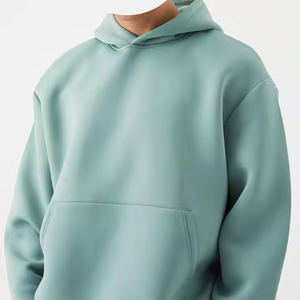 קפוצ'ון גברים חלק דגם D57, מבד טריקו צרפתי רך במיוחד 400 גרם למטר רבוע, עם בטנת משי, גזרה מרובעת, כתפיים נמוכות, ספנדקס, כותנה ואלסטן, מתוצרת יצרן בהתאמה אישית. - Product Image 2