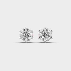 Classic Round Brilliant Diamond <b>Stud</b> Earrings Luxury <b>Sterling</b> <b>Silver</b> Fine Jewelry Elegant Designer Accessories for Women - Product Image 2