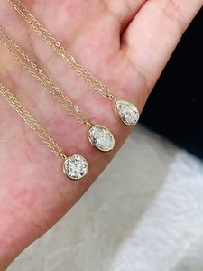 Collares Minimalistas con Diamantes Cultivados en Laboratorio, Oro de 9K, 14K y 18K, Joyería con Diamantes de Laboratorio, Regalo para Mujer, Uso Diario, Moda, Collares Finos - Product Image 3