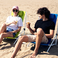 Chaise pliante de plage d'extérieur, fauteuil inclinable portable à dossier bas pour le camping, les loisirs, la plage, le bureau et la pause déjeuner