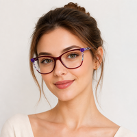 Montures de lunettes optiques de haute qualité pour femmes, design élégant, en acétate, forme œil de chat, monture intégrale, mode, avec possibilité de prescription.
