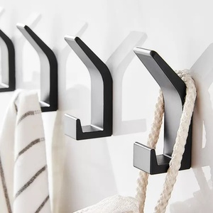 Đơn Giản Màu Đen Tường Móc Kẽm Hợp Kim Đồ Nội Thất Quần Áo Móc Áo Cửa Trở Lại Giữ Chìa Khóa Với Vít - Product Image 2