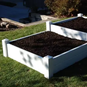 White retail pvc raised vinyl planter box plastic garden bed discontinued vinyl siding for sale