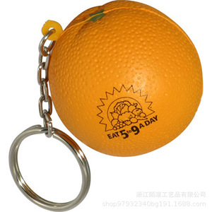 พวงกุญแจลูกบอลบีบคลายเครียดรูปส้ม ของเล่นสำหรับเด็ก ตกแต่งกระเป๋าเป้ - Product Image 5
