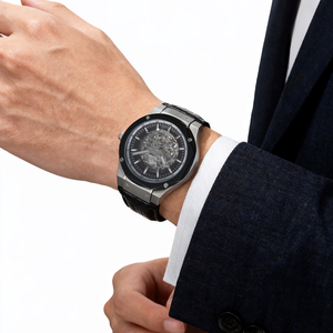 Undecember Bán Buôn Đồng Hồ Skeleton Tự Động Đồng Hồ Cơ Khí Phẳng Sapphire 5 ATM Chống Nước Người Đàn Ông Của Đồng Hồ Sang Trọng - Product Image 5