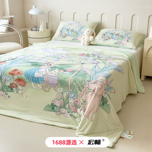Manta de Verano Infantil con Dibujos Animados de Princesas, 1.5-2 Jin, Impresión Digital, Transpirable, Cuadrada Grande, Ropa de Cama para Niños - Product Image 2