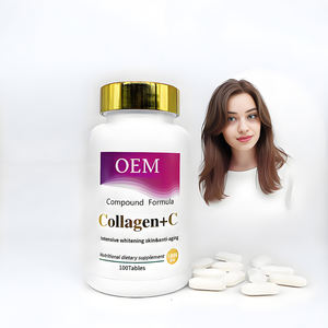 คอลลาเจนพรีเมียม + วิตามินซี ชนิดเม็ด ช่วยให้ผิวขาวกระจ่างใส ชุ่มชื้น ลดเลือนริ้วรอย เพิ่มความยืดหยุ่น บำรุงผิวให้เปล่งประกาย สำหรับผู้ใหญ่ - Product Image 1